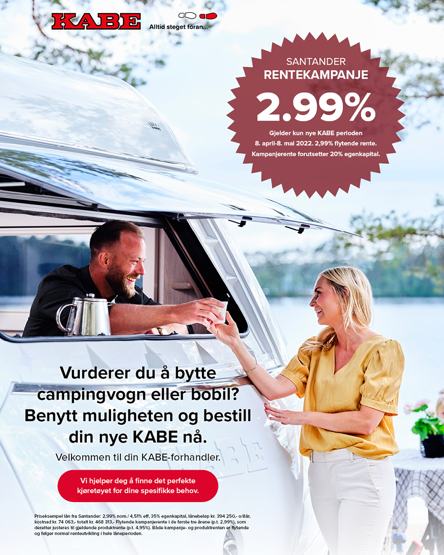Kampanje santander rente 2,99% KABE campingvogn og bobil