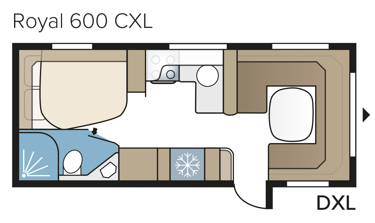 Planlösning DXL - Royal 600 CXL - KABE 2022